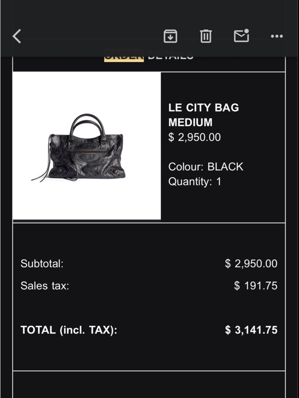 BALENCIAGA MEDIUM CITY BAG BLACK - Picture 12 of 16